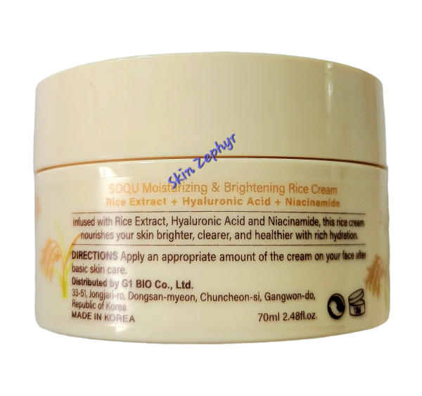 Soqu Moisturizing and Brightening Rice Cream Fashion